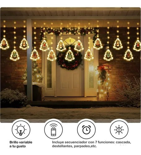 LUCES CASCADAS ARBOL DE NAVIDAD X3M